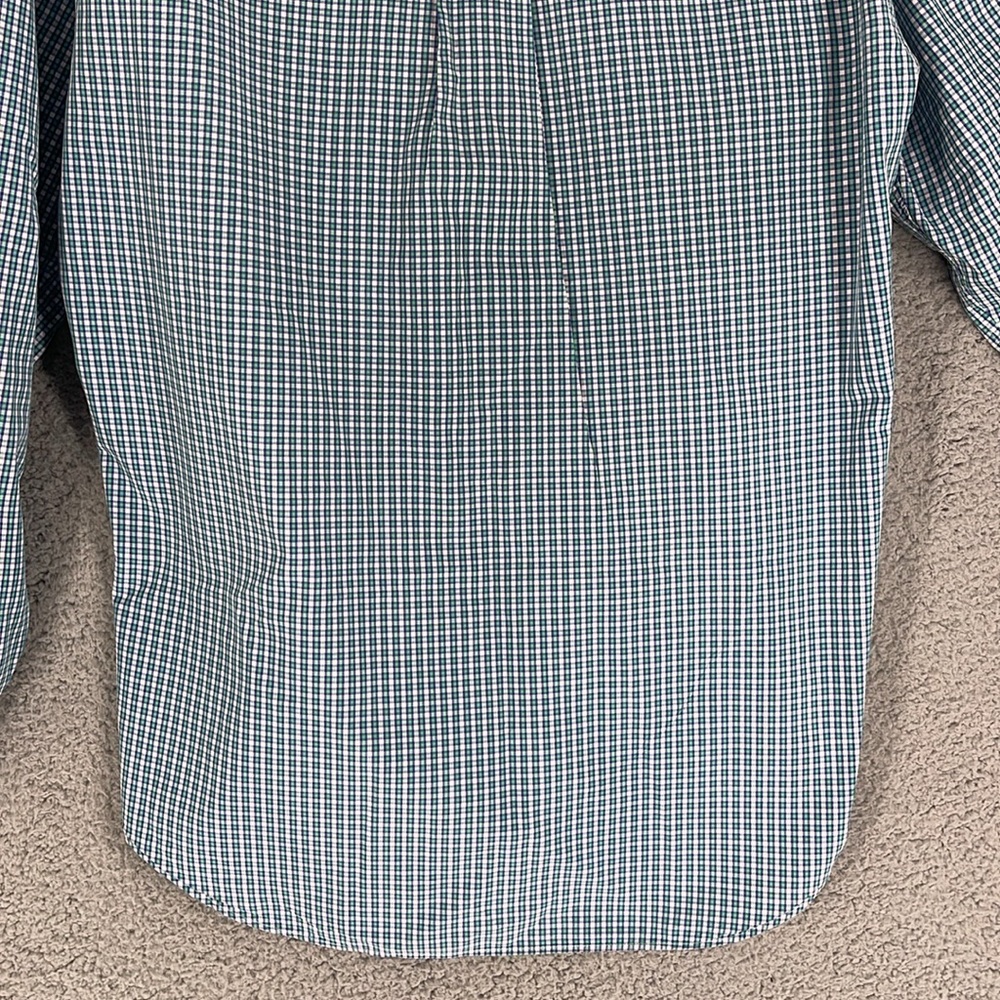 Vineyard vines purple green squared print button down long sleeve medium shirt - Picture 13 of 13